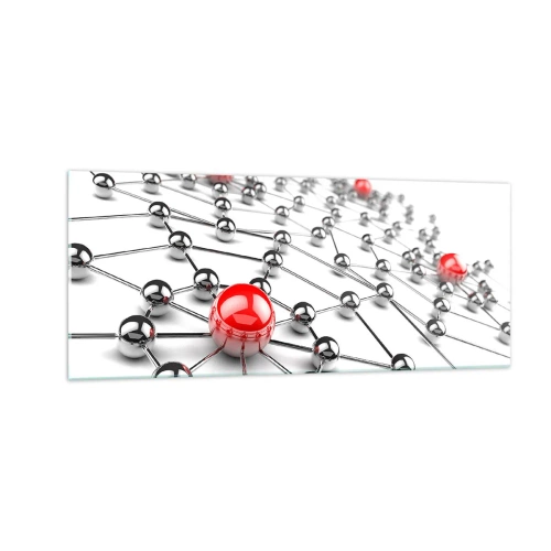 Tablou pe sticlă - Plasă de argint - 100x40 cm