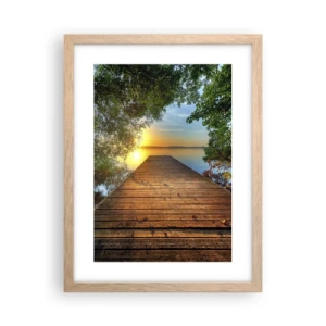 Poster în ramă de stejar deschis - Nu te grăbi, stai jos - 30x40 cm