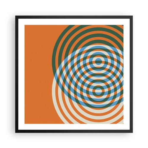 Poster în ramă neagră - Variație circulară abstractă - 60x60 cm