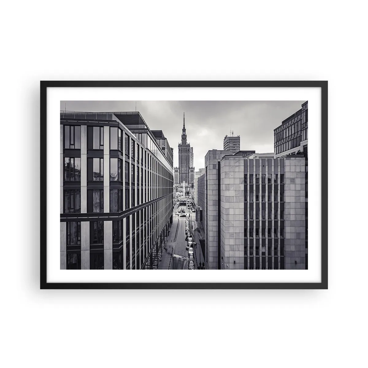 Poster în ramă neagră - Vale citadină din Varșovia - 70x50 cm