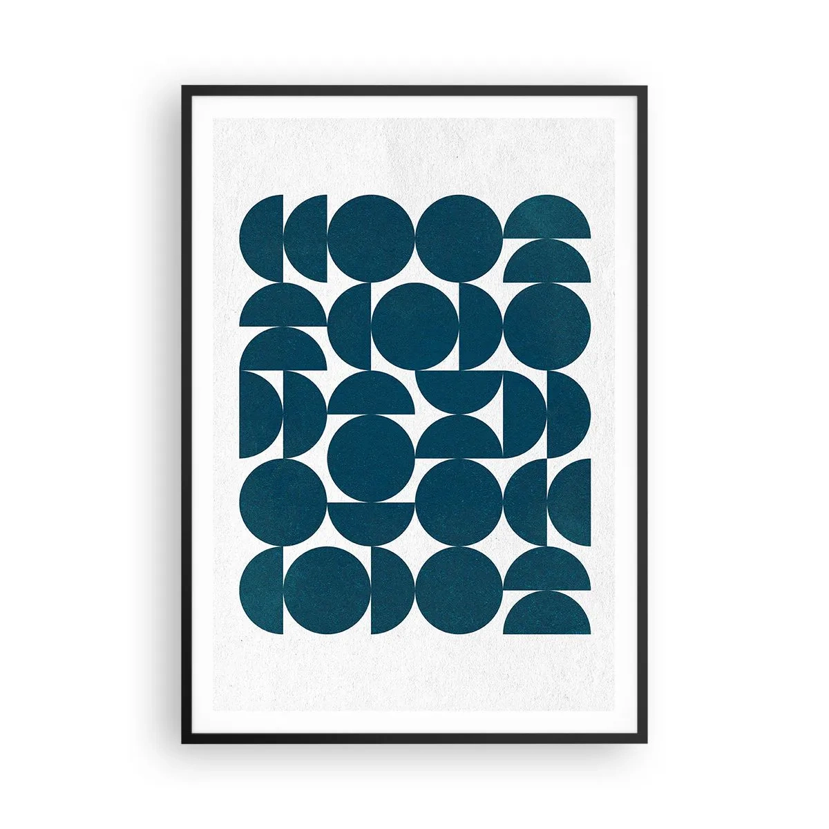 Poster în ramă neagră - Cercuri și semicercuri - 70x100 cm