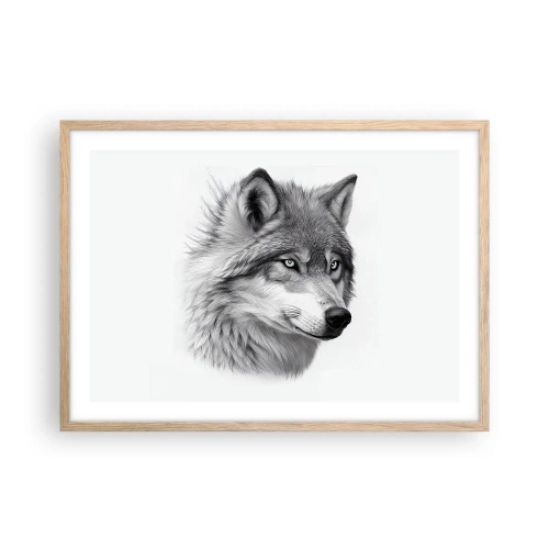 Poster în ramă de stejar deschis - Alfa - fără îndoială - 70x50 cm