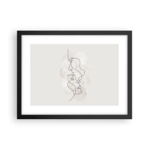 Poster în ramă neagră - Încurcați într-o îmbrățișare - 40x30 cm