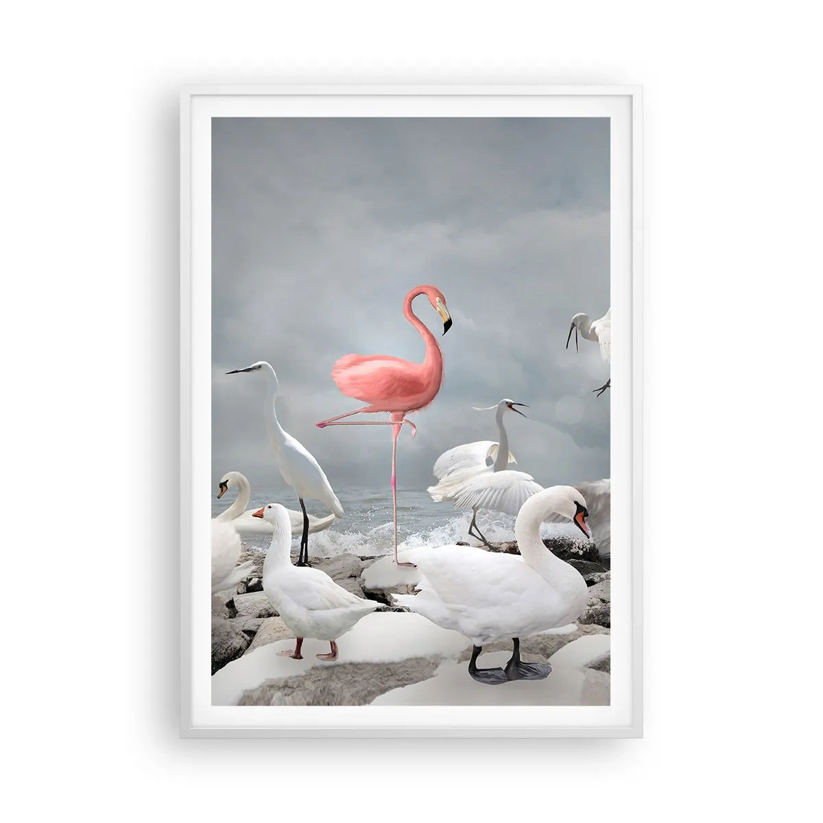 Poster în ramă albă - De unde am venit? - 70x100 cm