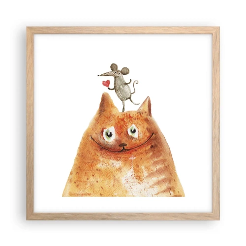 Poster în ramă de stejar deschis - Paradoxurile iubirii - 40x40 cm