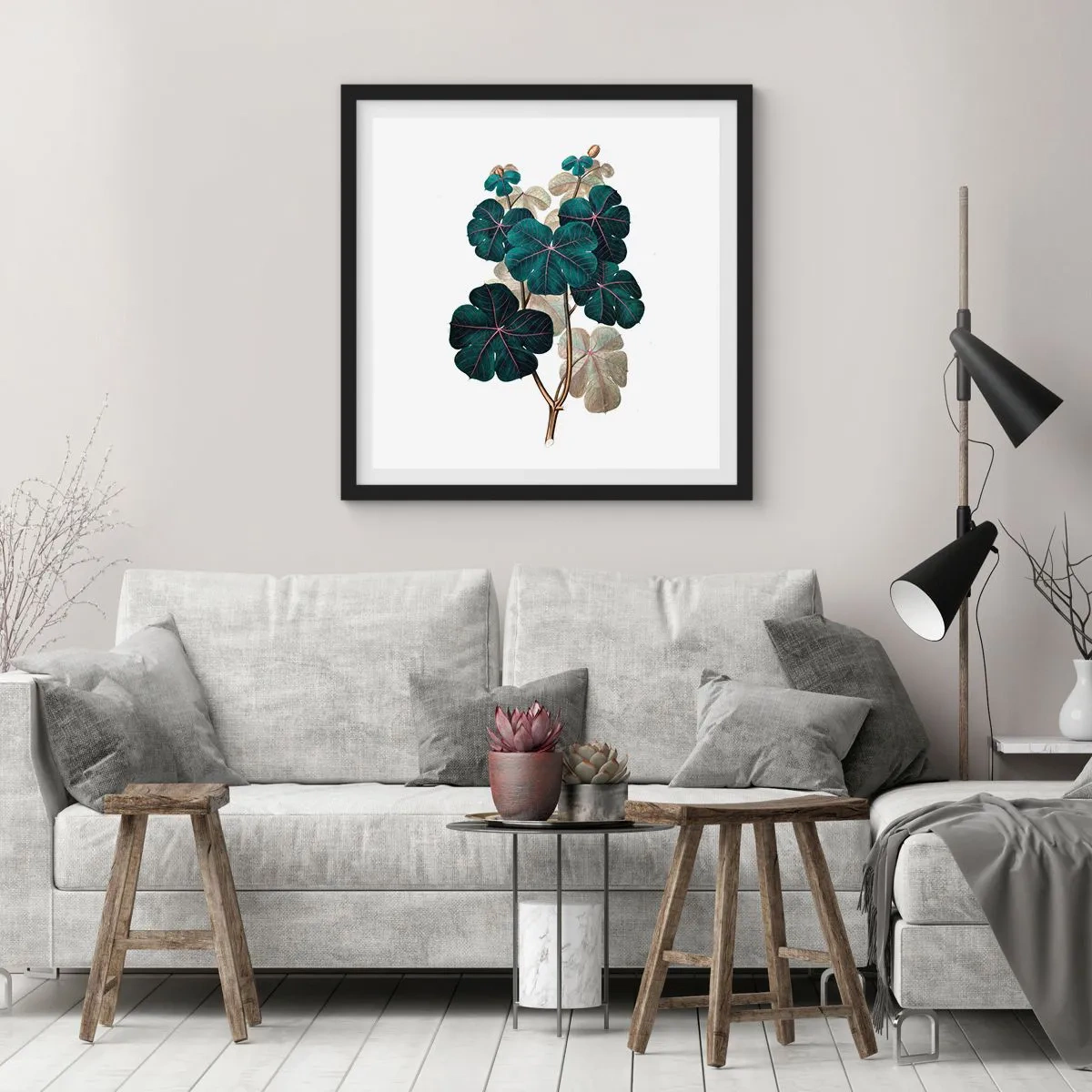 Poster în ramă neagră - Dintr-un vechi ierbar - 40x40 cm