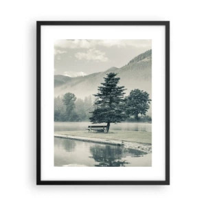 Poster în ramă neagră - Lacul încă doarme - 40x50 cm
