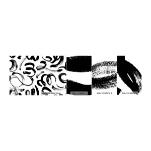 Mostră tapet autocolant Deluxe Sticker - Negru pe alb - Artă Modernă, Modernitatea, Modele - 100x30 cm