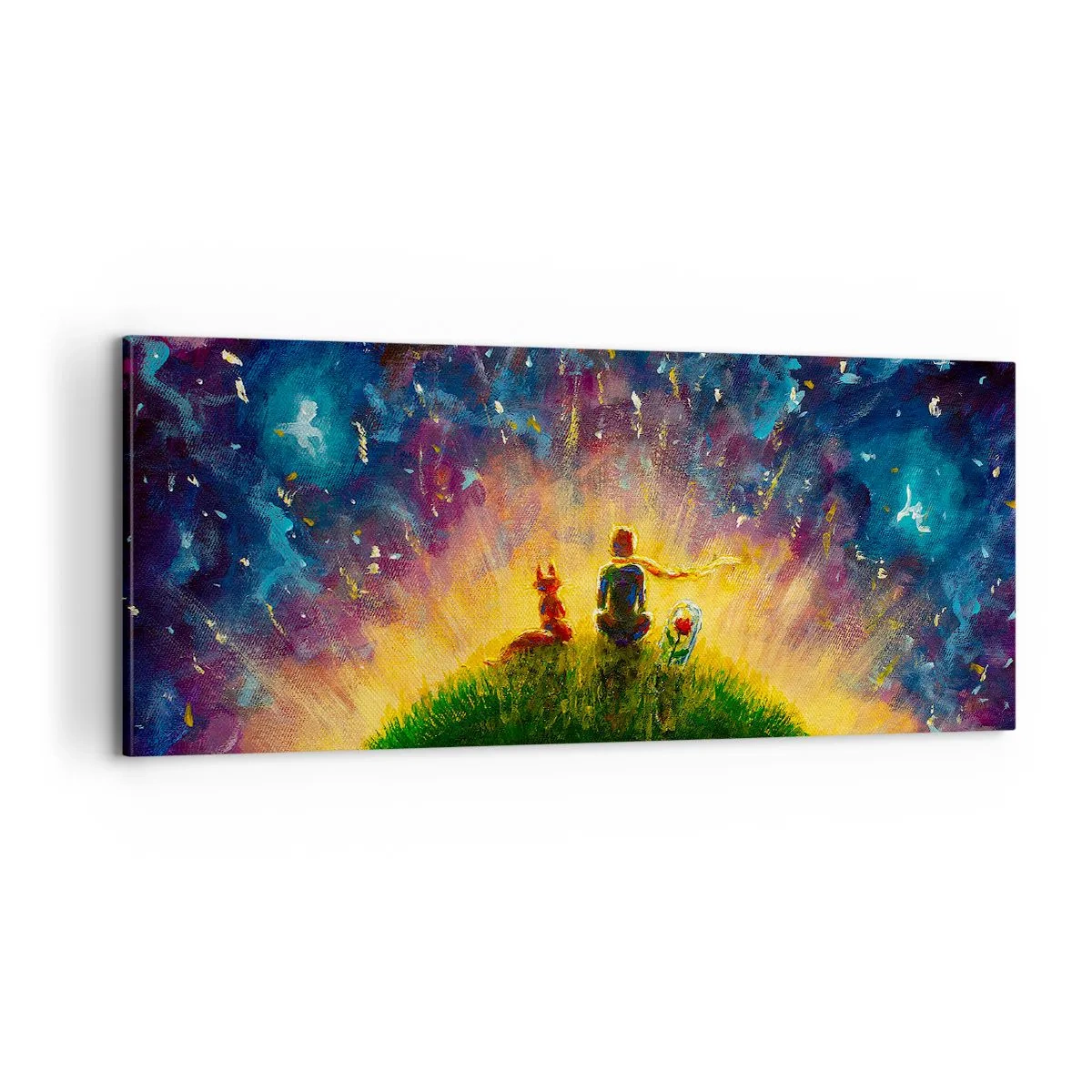 Tablou pe pânză - Dragoste și prietenie - întreaga lume - 100x40 cm