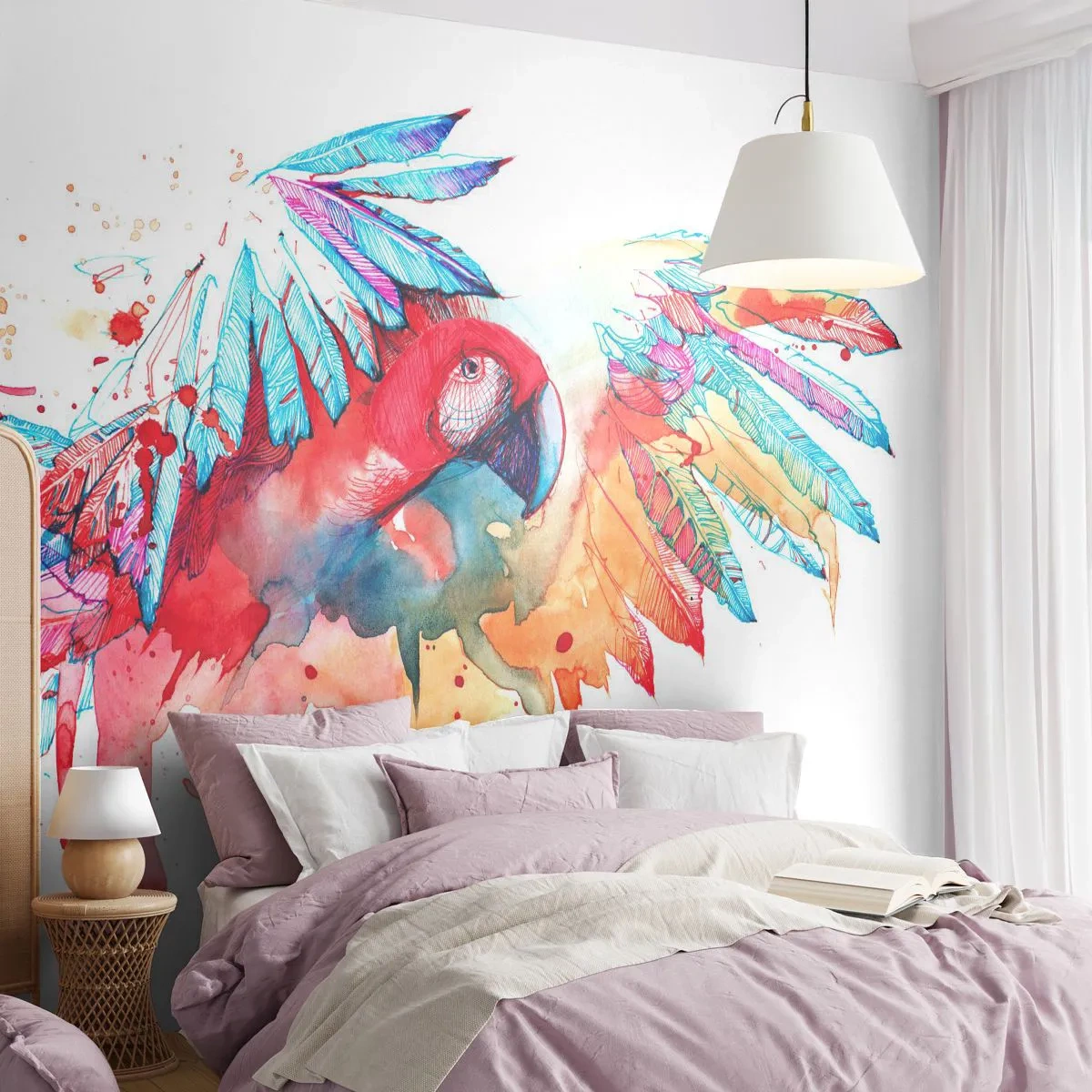 Tapet Premium Sand - . - Papagal, Pasăre, Abstracția - 350x256 cm