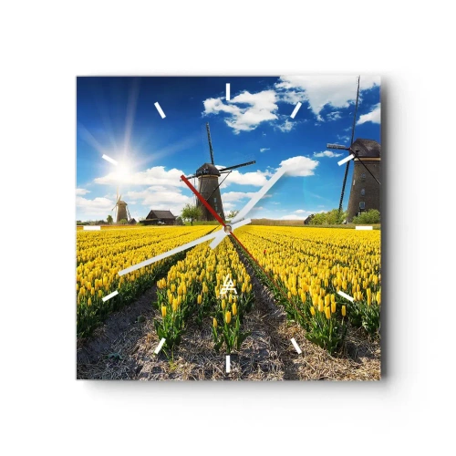 Ceas de perete - Ceas pe sticlă - Olandez pe cât se poate - 40x40 cm