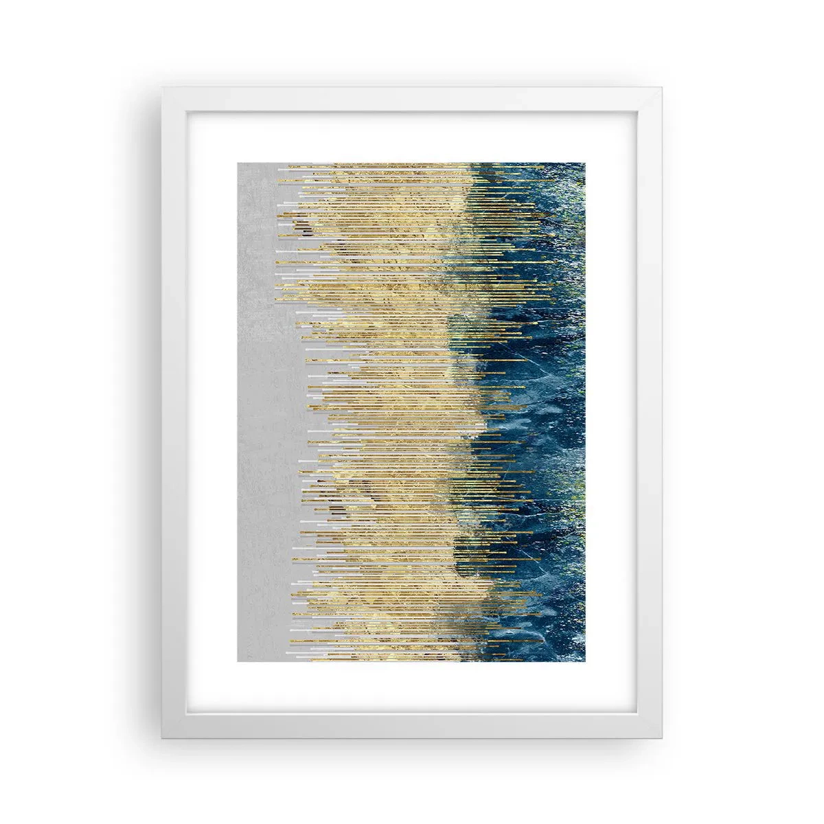 Poster în ramă albă - Granița aurită - 30x40 cm