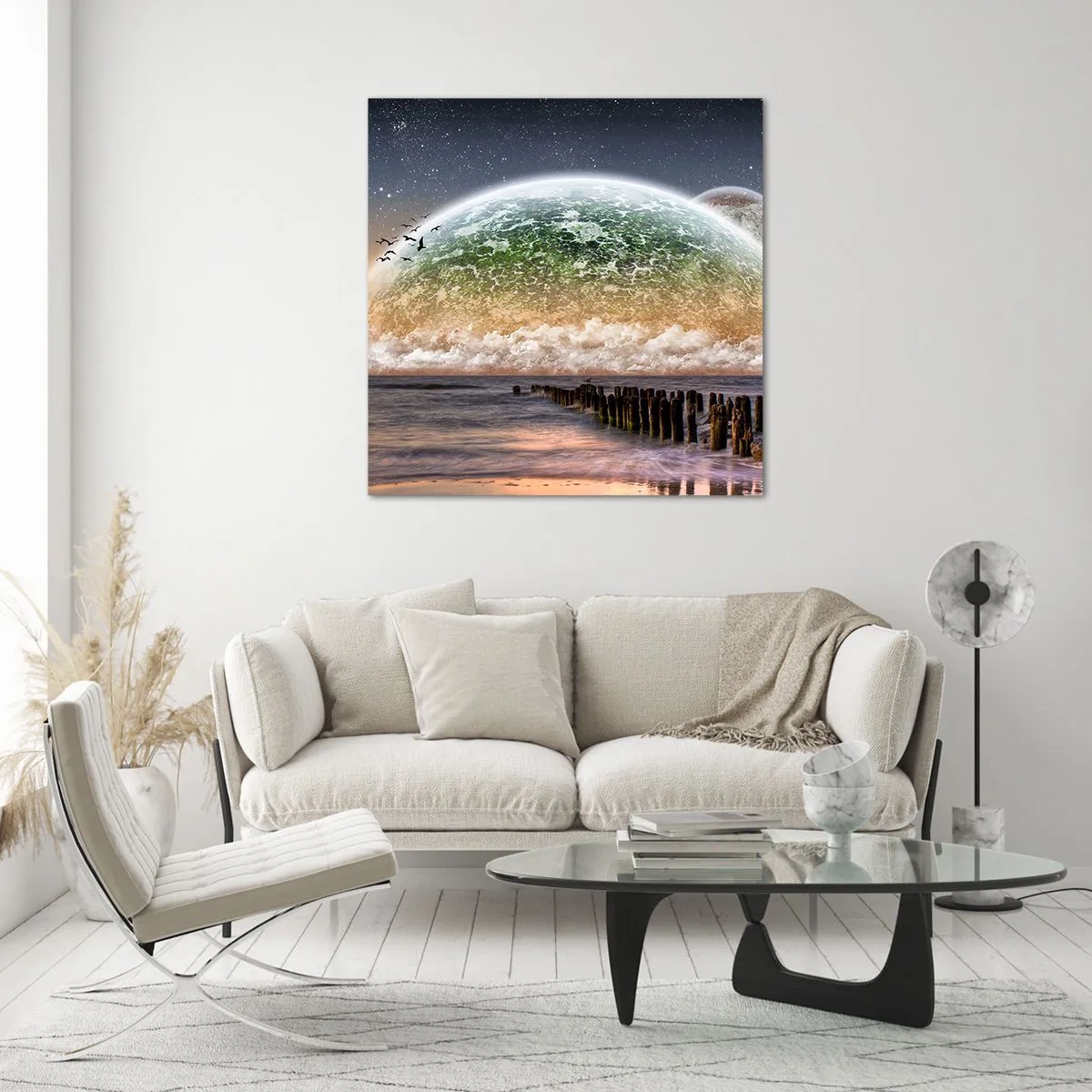 Tablou pe sticlă - Și lumea a ieșit din apă - 60x60 cm