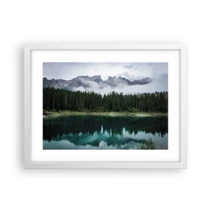 Poster în ramă albă - Liniște, liniște, să nu trezim apa care doarme... - 40x30 cm