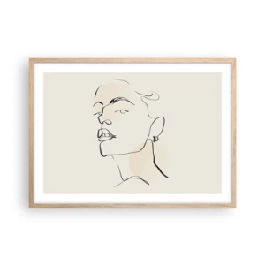 Poster în ramă de stejar deschis - O privire mândră - 70x50 cm