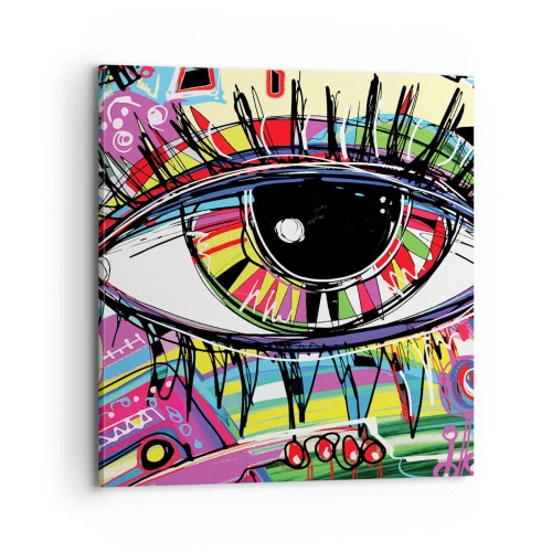 Tablou pe pânză - Un ochi colorat - un suflet colorat - 70x70 cm