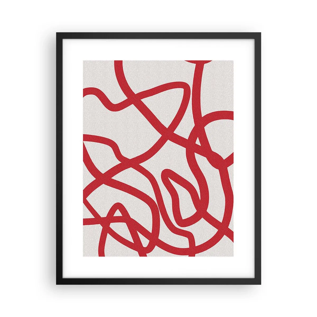 Poster în ramă neagră - Roșu pe alb - 40x50 cm