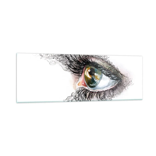 Tablou pe sticlă - Privește direct în suflet - 90x30 cm