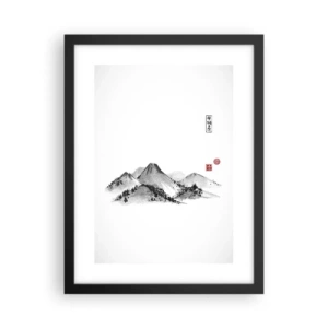 Poster în ramă neagră - Dincolo de dealuri - 30x40 cm