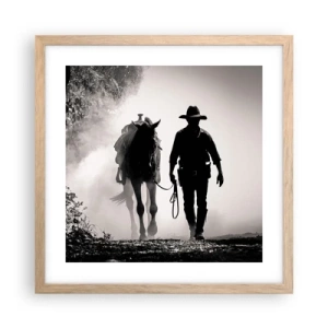 Poster în ramă de stejar deschis - Texas de dimineața - 40x40 cm
