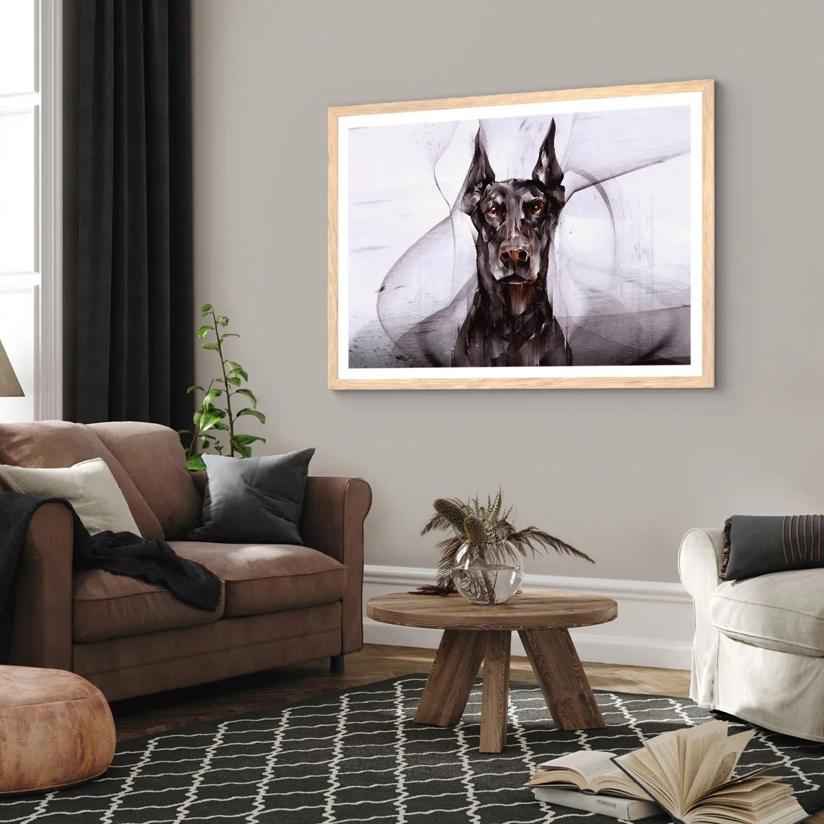 Poster în ramă de stejar deschis - Născut cu noblețe - 40x30 cm