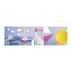 Mostră de Tapet Standard Eco - Ah, ce plăcut e să te legeni printre valuri - Pentru copii, Nautic, Łódź - 100x30 cm