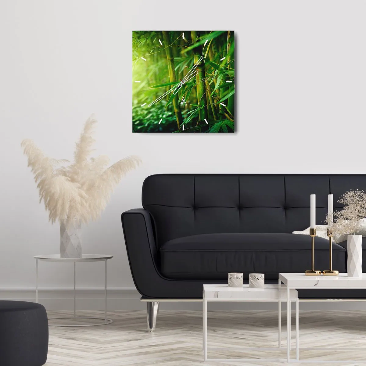 Ceas de perete - Ceas pe sticlă - Cunoașteți verdeața în sine - 40x40 cm