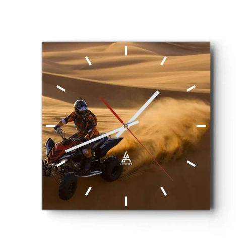 Ceas de perete - Ceas pe sticlă - Pe valuri de nisip - 40x40 cm