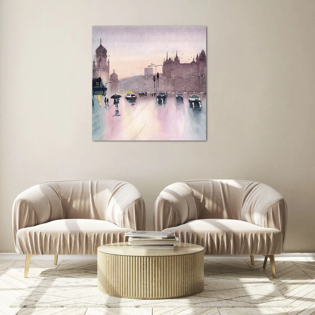 Tablou pe sticlă - Într-o ceață ploioasă - 60x60 cm