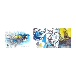 Mostră tapet autocolant Deluxe Sticker - Marele albastru - Scufundări, Peşte, Sport - 100x30 cm