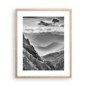 Poster în ramă de stejar deschis - Dincolo de orizont - 40x50 cm