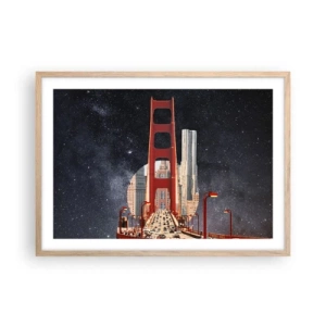 Poster în ramă de stejar deschis - Întotdeauna în centru - 70x50 cm