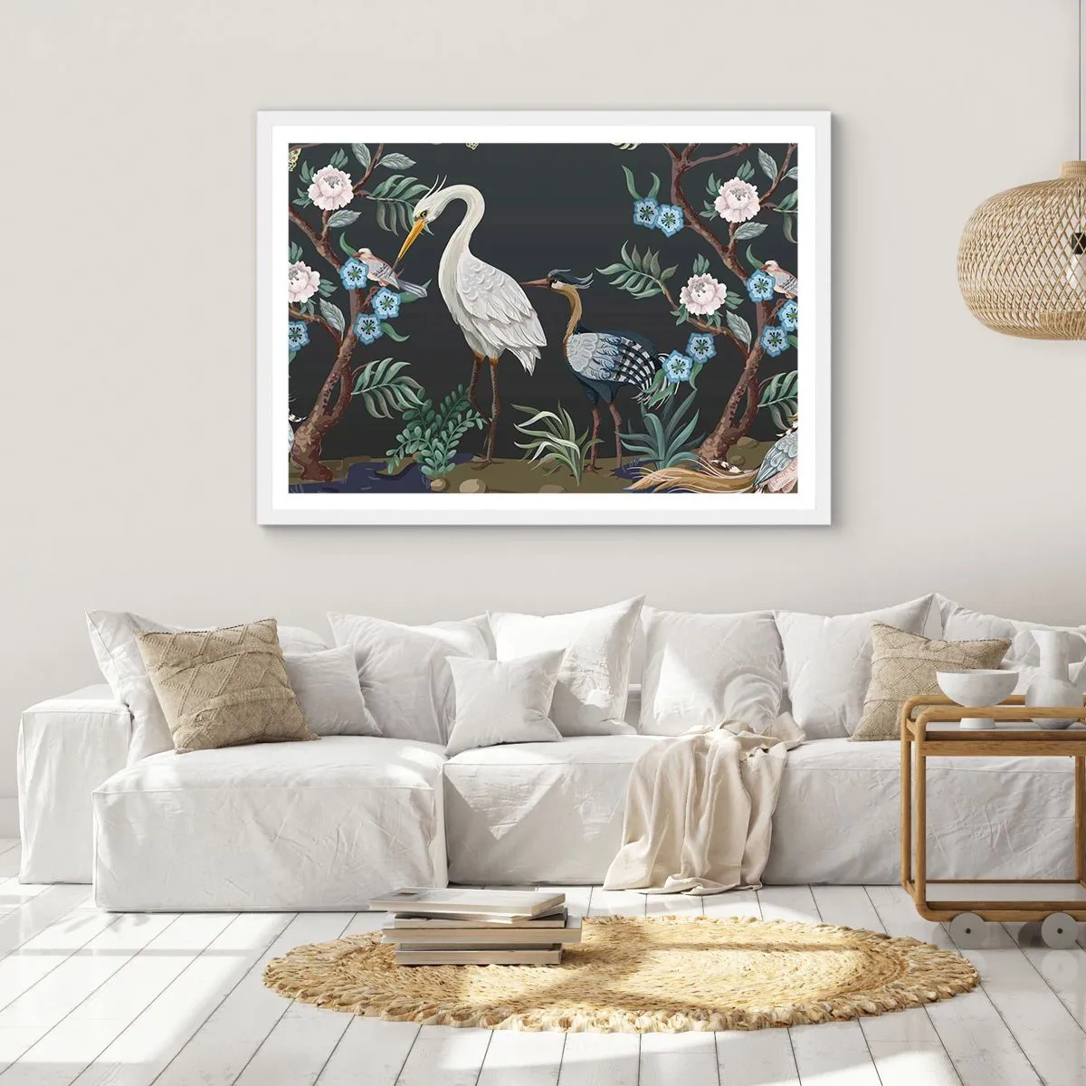 Poster în ramă albă - Parada păsărilor - 40x30 cm