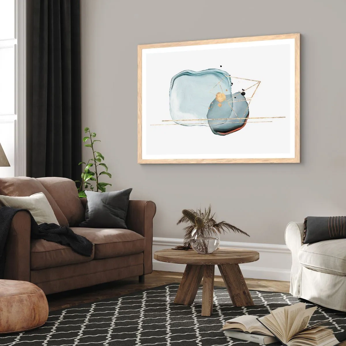 Poster în ramă de stejar deschis - Studiul picăturii - 70x50 cm