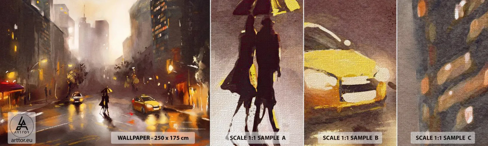 Mostră tapet Premium Canvas - În luminile New York-ului - New York, Manhattan, Arhitectură - 100x30 cm