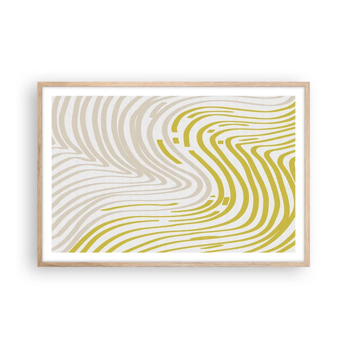 Poster în ramă de stejar deschis - Compoziție cu cambrare ușoară - 91x61 cm