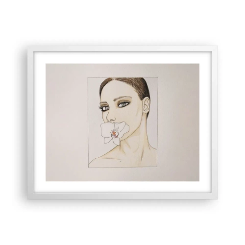 Poster în ramă albă - Un simbol al eleganței și frumuseții - 50x40 cm