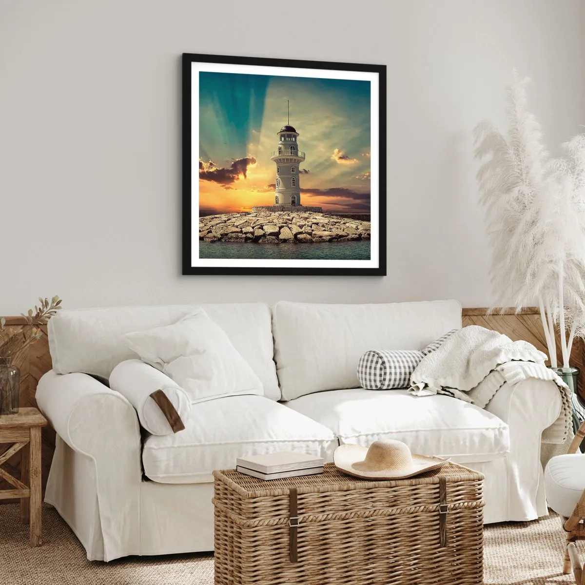 Poster în ramă neagră - Lumină - Bunătate - Frumusețe - 30x30 cm