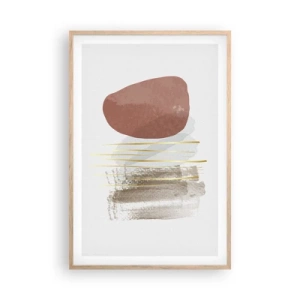Poster în ramă de stejar deschis - Colonadă abstractă - 61x91 cm