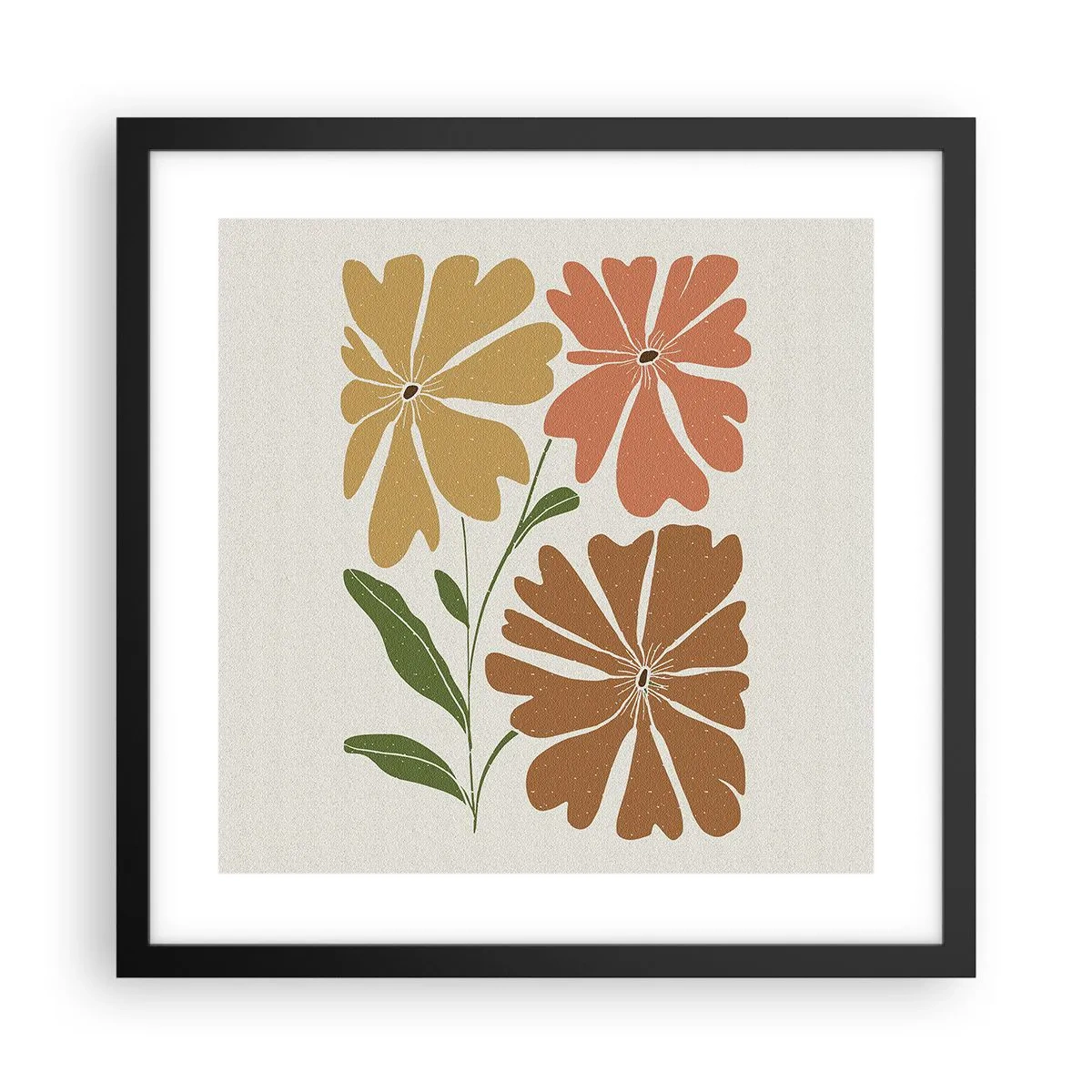 Poster în ramă neagră - Natură și geometrie - 40x40 cm