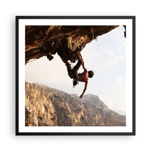 Poster în ramă neagră - Lumea s-a micșorat într-un pumn pe un afloriment de bolovani - 60x60 cm