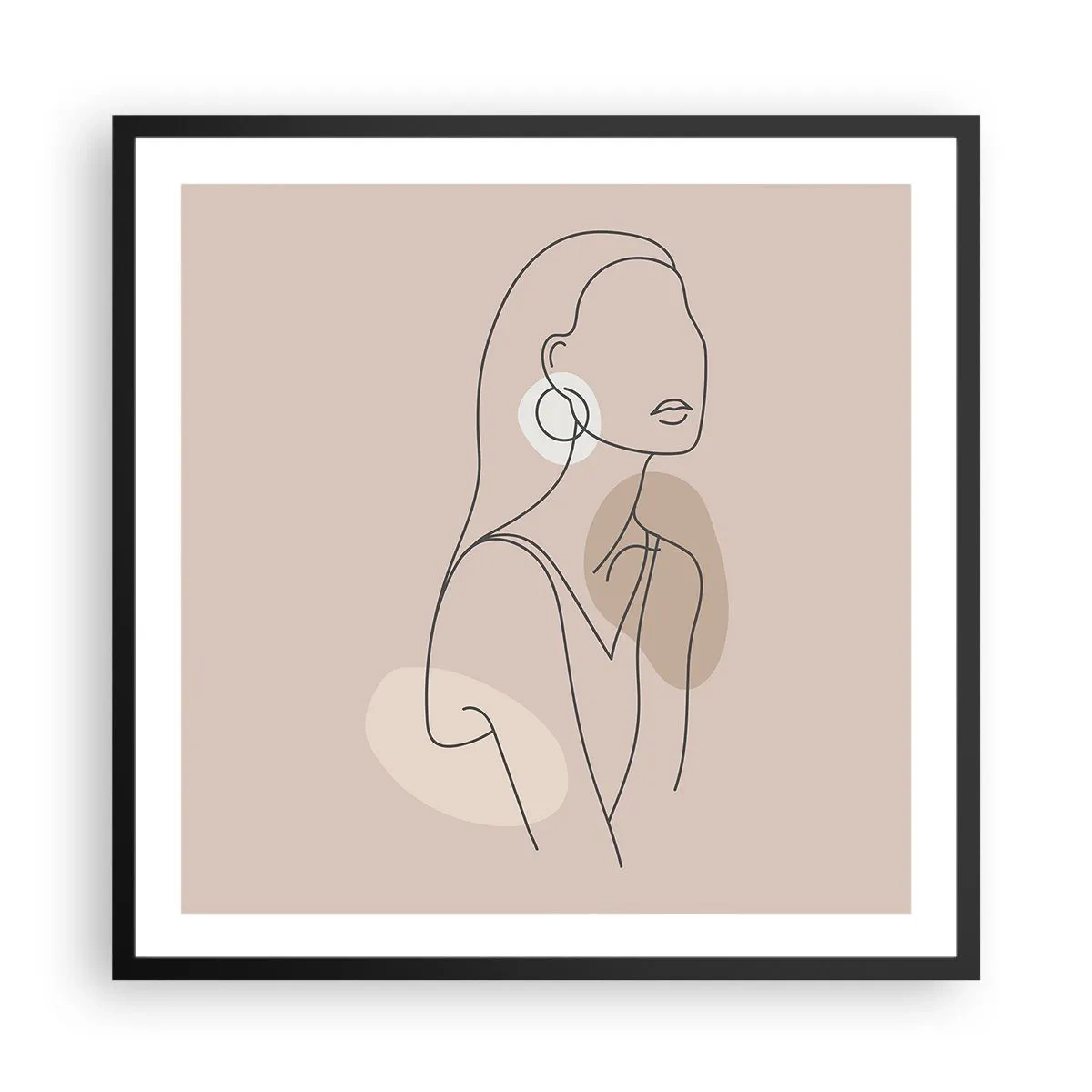 Poster în ramă neagră - Icoana fecioarei - 60x60 cm