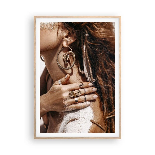 Poster în ramă de stejar deschis - Regina plajei sălbatice - 70x100 cm