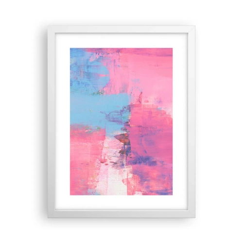 Poster în ramă albă - Roz, albastru și un strop de lumină - 30x40 cm