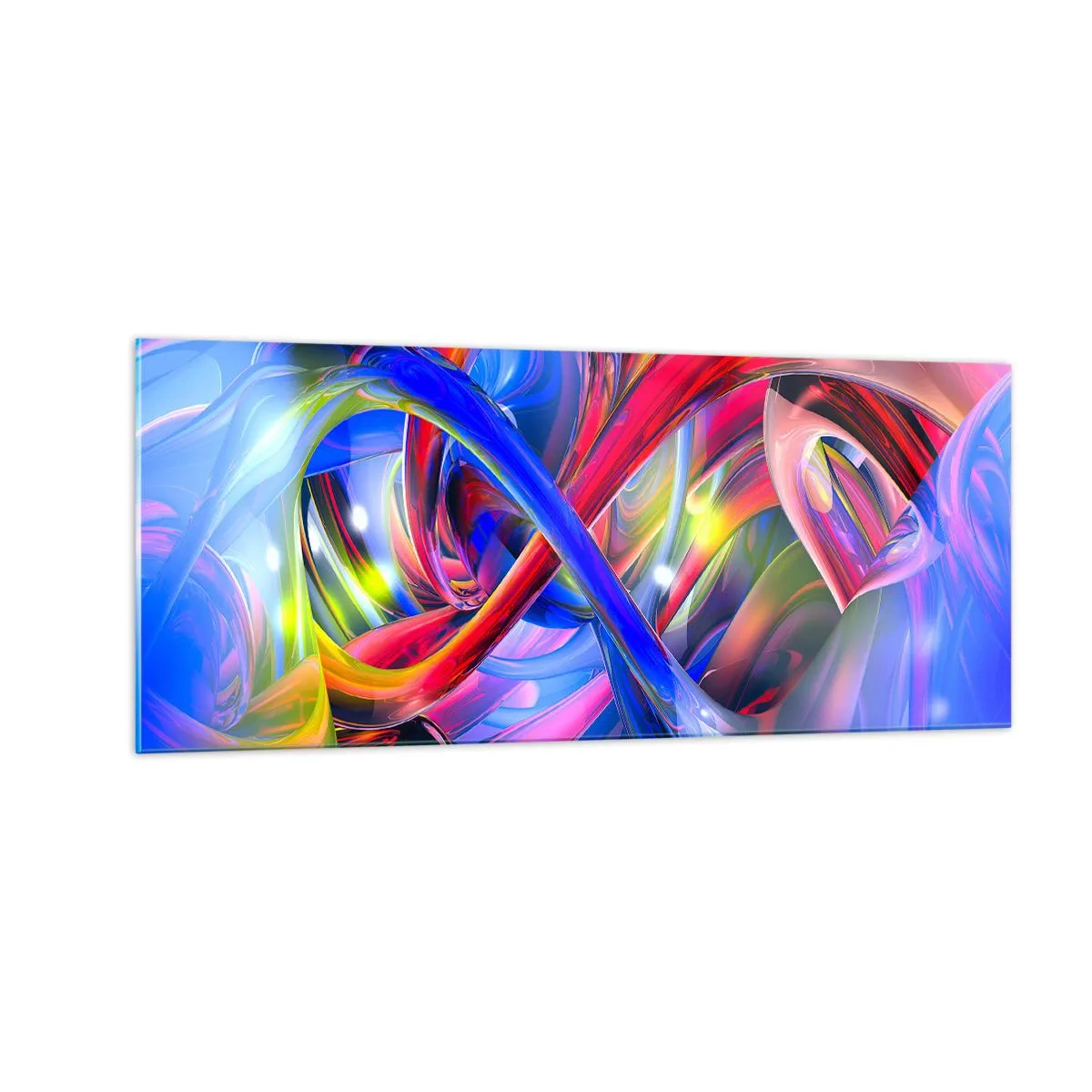 Tablou pe sticlă - Dansul culorilor - 100x40 cm