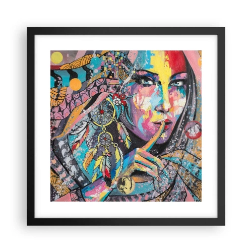 Poster în ramă neagră - Taci până când înțelegi - 40x40 cm