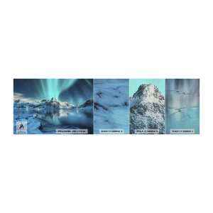 Mostră tapet Premium Canvas - Noaptea de lumină - Auroră boreală, Norvegia, Peisaj - 100x30 cm