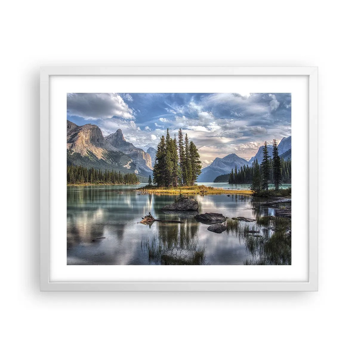 Poster în ramă albă - La o apă mare și limpede… - 50x40 cm