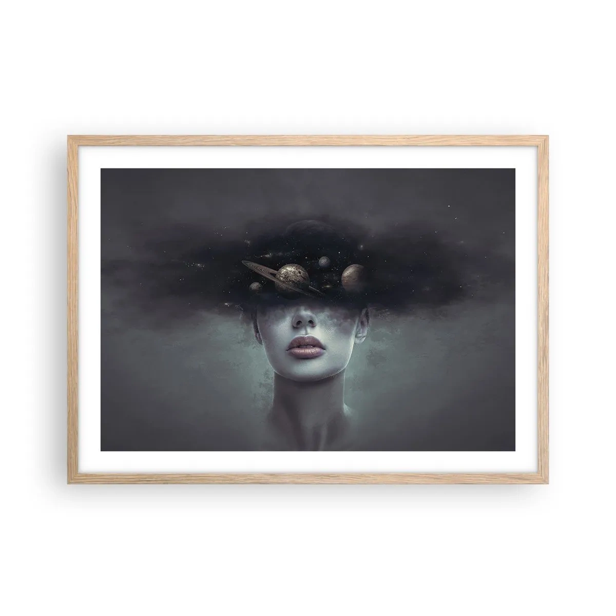 Poster în ramă de stejar deschis - Și planetele o iau razna... - 70x50 cm