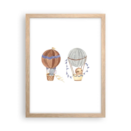 Poster în ramă de stejar deschis - Prieteni de călătorie - 30x40 cm